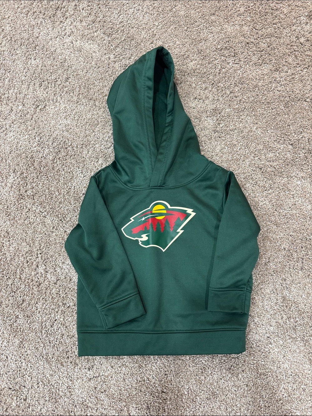 NHL Minnesota Wild Toddler Hoodie | Green Pullover | Size 18M